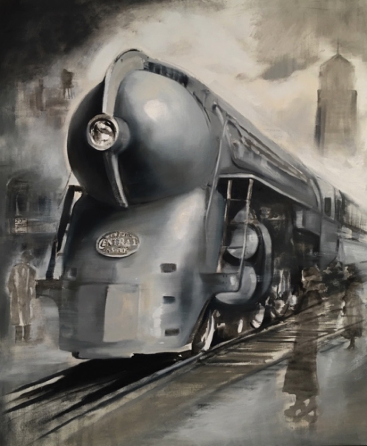 Gregg Chadwick
Mystery Train (20th Century Limited)
60”x50” oil on linen 2016
Pepi Kelman & Coles Brewer Collection, Pacific Palisades, California
Sold September 2021